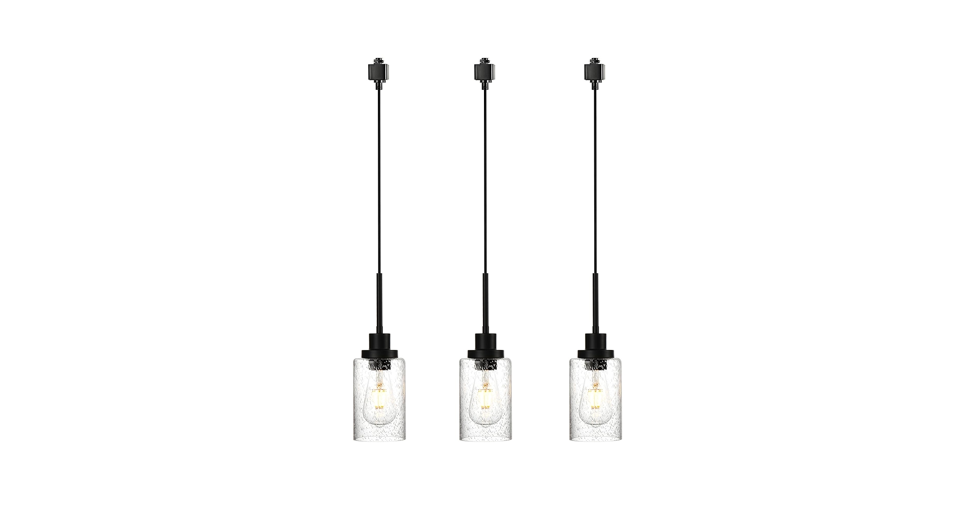 WINSHEN H-Type Track Pendant Lighting, 3-Pack Black Ceiling